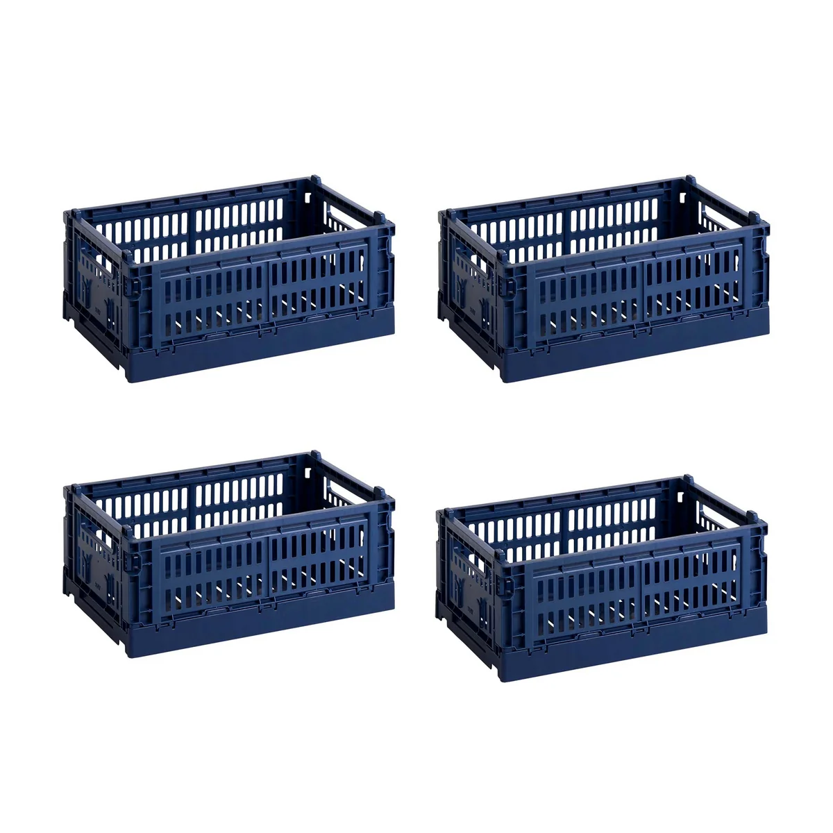 HAY - Colour Crate Mand S, 26,5 x 17 cm, dark blue, recycled (set van 4)
