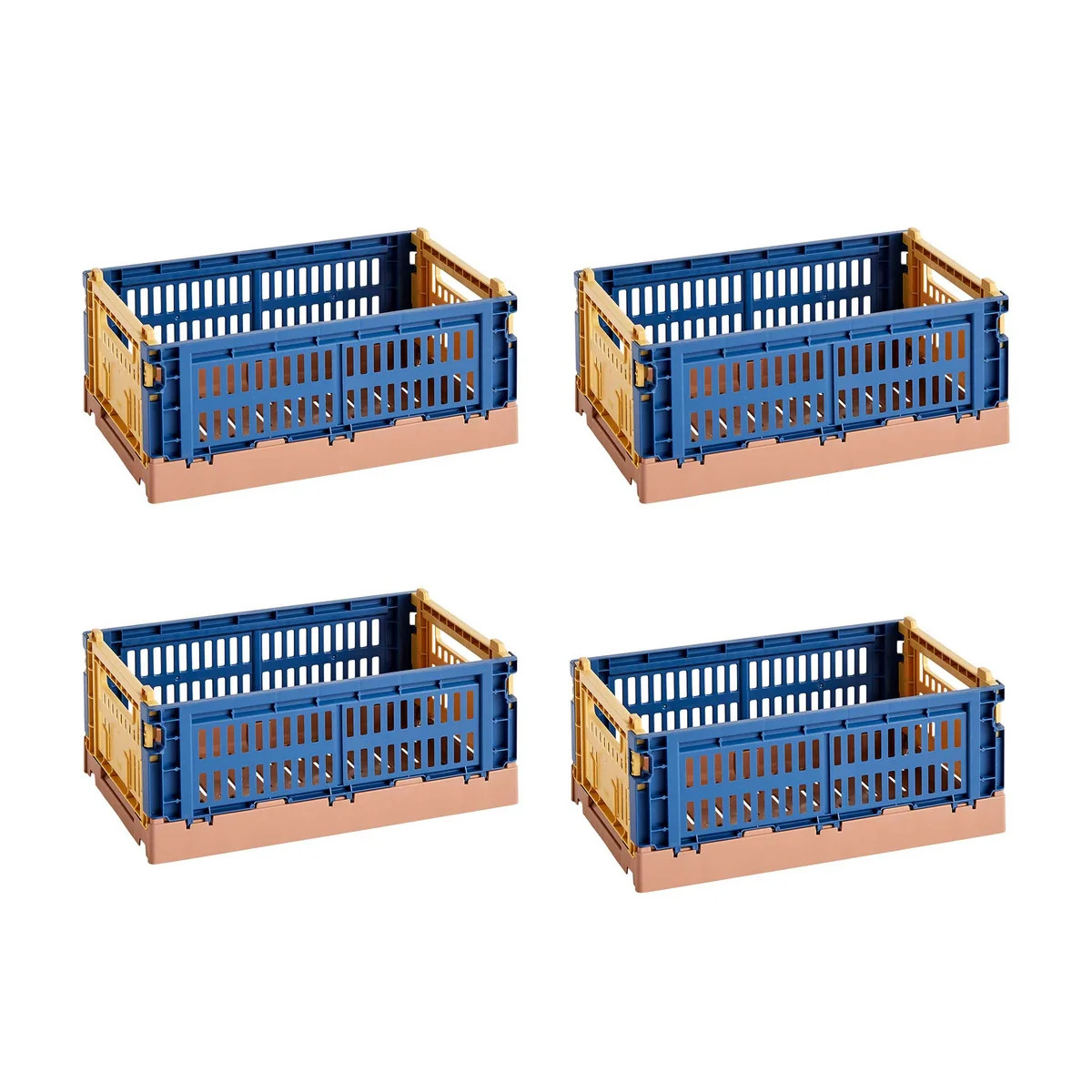 HAY - Colour Crate Mix mand S, 26,5 x 17 cm, dark blue, recycled (set van 4)