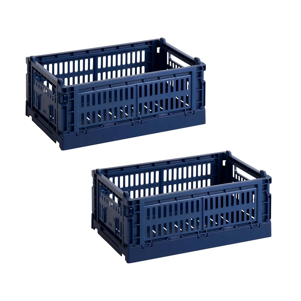 HAY - Colour Crate Mand S, 26,5 x 17 cm, dark blue, recycled (set van 2)
