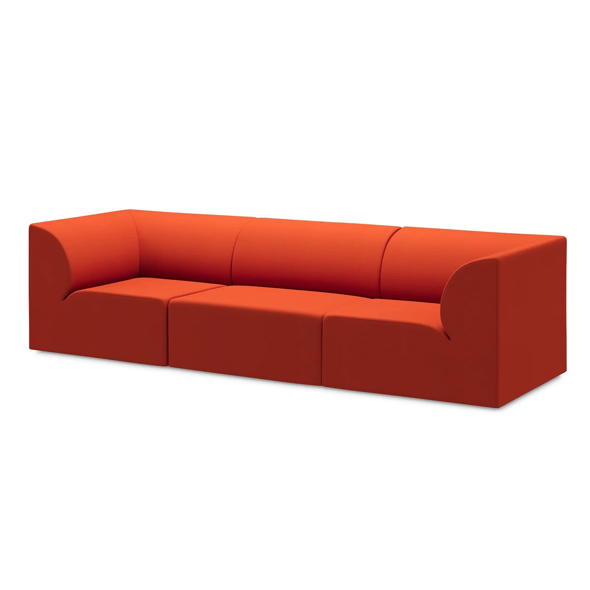 OUT Objecten van deze tijd - Weber 02 3-zitsbank, puur oranje (Vidar 4 0542 by Kvadrat)
