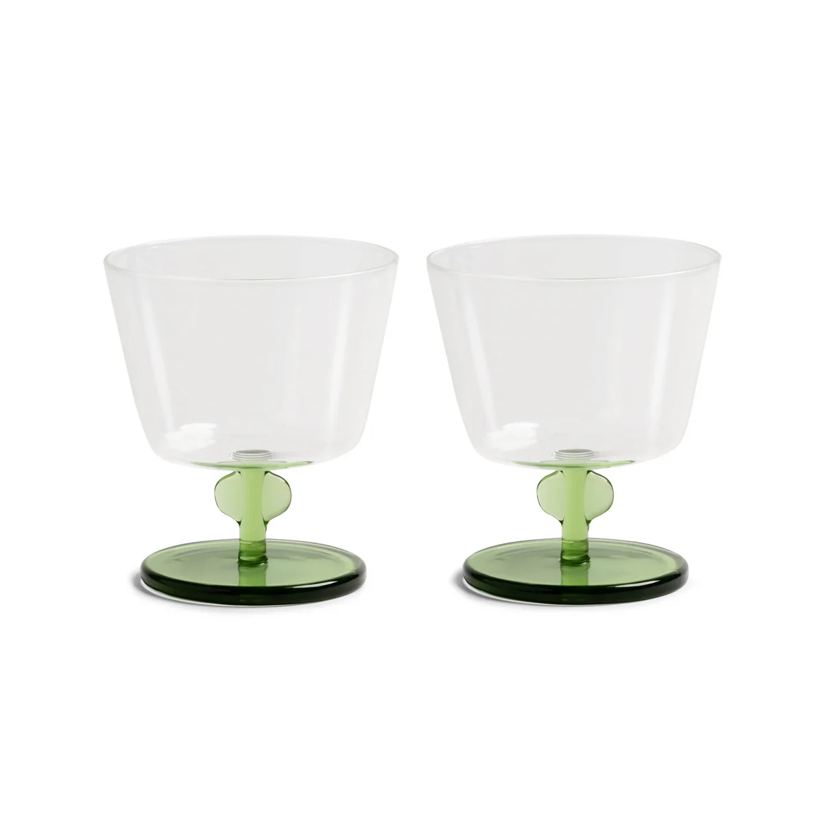 & klevering - Petal drinkglas 200 ml, groen (set van 2)