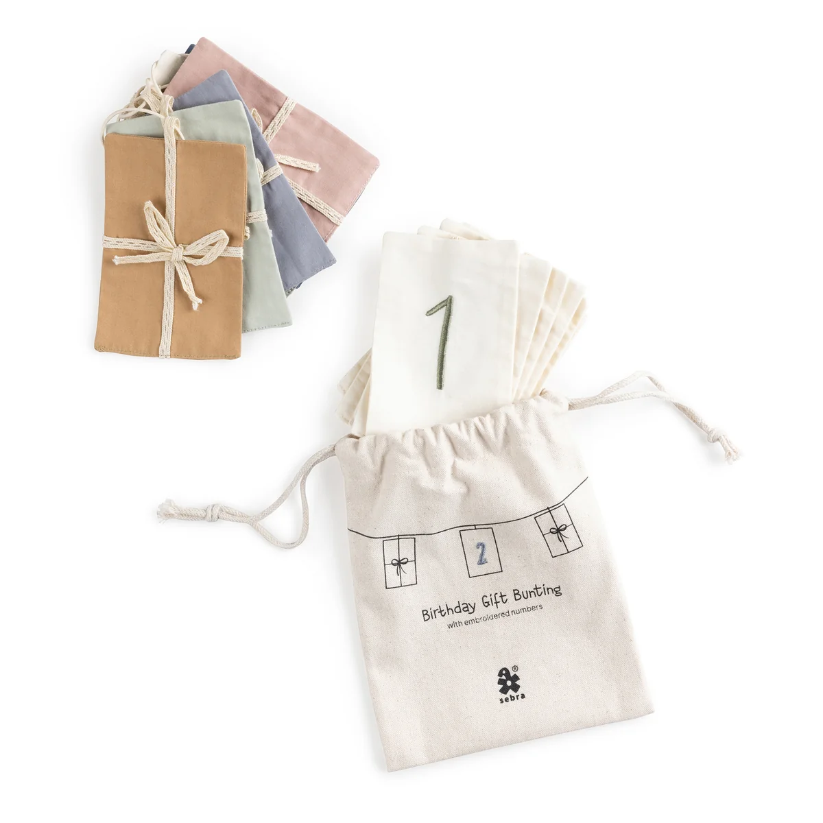 Sebra - Verjaardagsvlag, cijfers 0-9, veelkleurig
