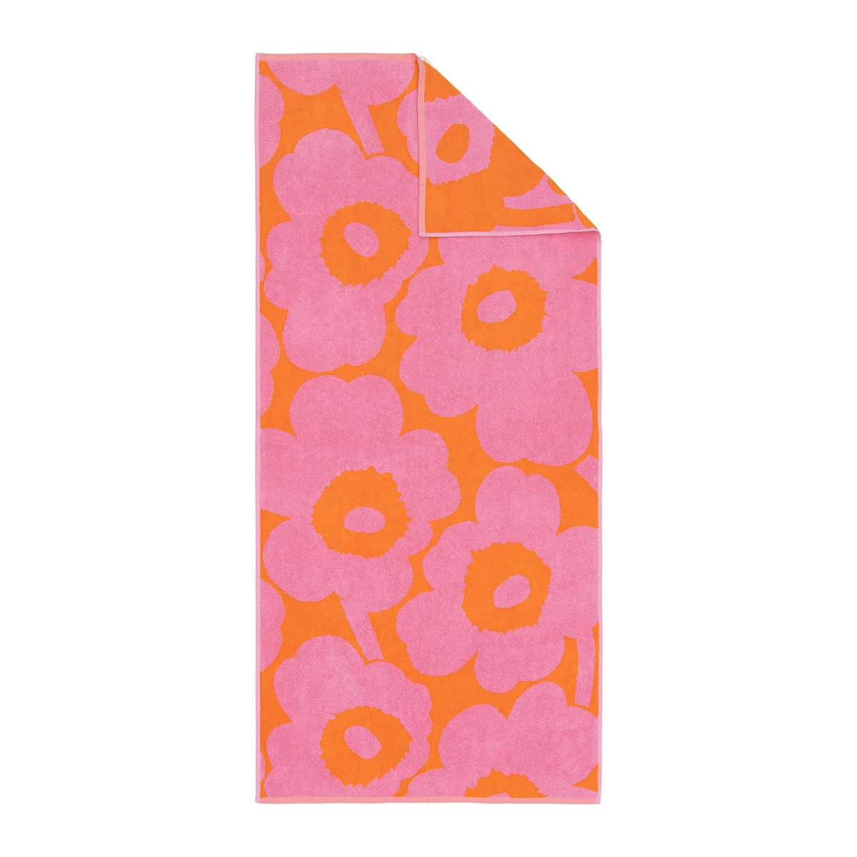 Marimekko - Unikko badlaken 70 x 150 cm, oranje / roze