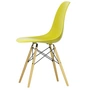 Vitra Eames Plastic Side Chair DSW - RE, geelachtig esdoorn / mosterd (glijders van zwart vilt)