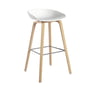 Hay - About A Stool AAS 32 H 75 cm, gezeept eiken / roestvrij staal / wit 2. 0