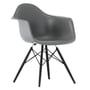 Vitra - Eames Kunststof fauteuil DAW, esdoorn zwart / basalt (kunststof glijder basic dark)