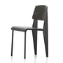 Vitra - Prouvé Standard SP chair, zwart / basalt, zwarte viltglijders (harde vloer)