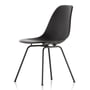 Vitra - Eames Plastic Side Chair DSX RE, basic dark / diepzwart (viltglijders basic dark)