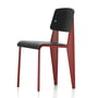 Vitra - Prouvé Standard SP chair, japans rood / zwart, viltglijders zwart (harde vloer)