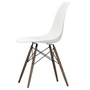 Vitra - Eames Kunststof zijstoel DSW (h 43 cm), donker esdoorn / wit, zwart vilt glijdoppen