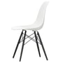 Vitra - Eames Kunststof zijstoel DSW (h 43 cm), zwart esdoorn / wit, zwart vilt glijdoppen