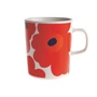 Marimekko - Oiva Unikko Mok met handvat, 250 ml, wit / rood