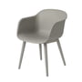 Muuto - Fiber Chair Wood Base, grijs gerecycled
