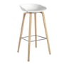 Hay - About A Stool AAS 32 H 85 cm, gezeept eiken / roestvrij staal / wit 2. 0