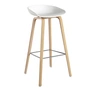 HAY - About A Stool AAS 32 H 85 cm, gezeept eiken / roestvrij staal / wit