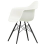 Vitra - Eames Plastic Armchair DAW, esdoorn zwart / wit (kunststof glijders basic dark)