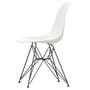 Vitra - Eames Plastic Side Chair DSR, basic dark / wit (plastic glider basic dark)
