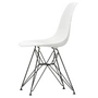 Vitra - Eames Kunststof zijstoel DSR (h 43 cm), poedercoating / wit, zwart vilt (harde vloer)