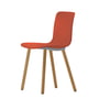 Vitra - Hal Wood Stoel, baksteen / lichte eik / kunststof glijdoppen 