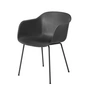 Muuto - Fiber Chair Tube Base , zwart gerecycleerd