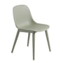 Muuto - Fiber Side Chair Wood Basis, stofgroen gerecycled