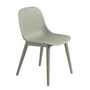 Muuto - Fiber Side Chair Wood Basis, stofgroen gerecycled