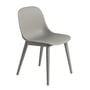 Muuto - Fiber Side Chair Wood Basis, grijs gerecycled