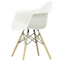 Vitra - Eames Plastic Armchair DAW, essen honingkleurig / wit (viltglijders wit)
