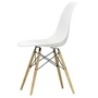 Vitra - Eames Kunststof zijstoel DSW (h 43 cm), honingkleurige essen/witte, witte viltglijders