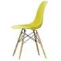 Vitra Eames Plastic Side Chair DSW - RE, ash honingkleur / mosterd (witte viltglijders)