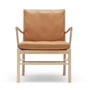 Carl Hansen - OW149 Colonial Chair , gezeept eiken / leder SIF 95