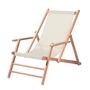 Jan Kurtz - Maxx Deckchair Teak, bekleding polyacrylstof naturel