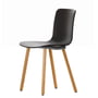 Vitra - Hal RE Houten stoel, basic donker/natuurlijke eik, basic donker kunststof glijders (tapijt)