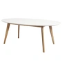 Andersen Furniture - DK10 Uitschuifbare tafel ovaal, geolied eiken / wit (RAL 9010)