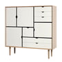 Andersen Furniture - S3 Ladenkastje, walnoot geolied/ fronten wit