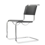 Thonet - S 33 Stoel, chroom / kernleer zwart