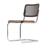 Thonet - S 32 N stoel, chroom / geolied notenhout / zwarte netbespanning (Pure Materials)