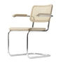 Thonet - S 64 V eetkamerstoel, chroom / beuken naturel (TP 17) / rietvlechtwerk met kunststof draagweefsel