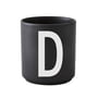 Design Letters - AJ Porseleinen beker D, zwart