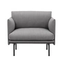 Muuto - Outline Studio Fauteuil, zwart/grijs (fiord 151)