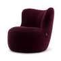 freistil - 173 Fauteuil, velours zwart rood (6085)