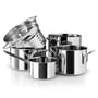 Eva Trio - Stainless Steel Pot Set (5 stuks) steelpan 1.1 L / pot 2.2 L / pot 3.6 L / pasta vergiet