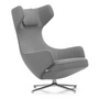 Vitra - Grand Repos Cosy kieselgrau Fauteuil, 2 lichtgrijs (01 ), gepolijst aluminium (viltglijders)