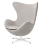 Fritz Hansen - Egg Chair, geborsteld aluminium mat / Capture warm grey licht 4101