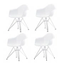 Vitra Eames Plastic Armchair DAR - Actieset, verchroomd / wit (viltglijders basic dark) (set van 4)