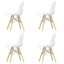 Vitra - Eames Plastic Bijzetstoel DSW, geelachtig esdoorn / wit (witte vilten glijders) (set van 4)