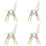 Vitra - Eames Plastic Bijzetstoel DSW, geelachtig esdoorn / wit (witte vilten glijders) (set van 4)