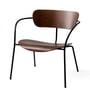 & tradition - Paviljoen lounge stoel AV 5, zwart / walnoot gelakt