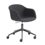 Muuto - Fiber bureaustoel Swivel Base, zwart / donkergrijs (Remix 183)