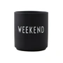 Design Letters AJ Favourite - Porseleinen mok, Weekend / zwart